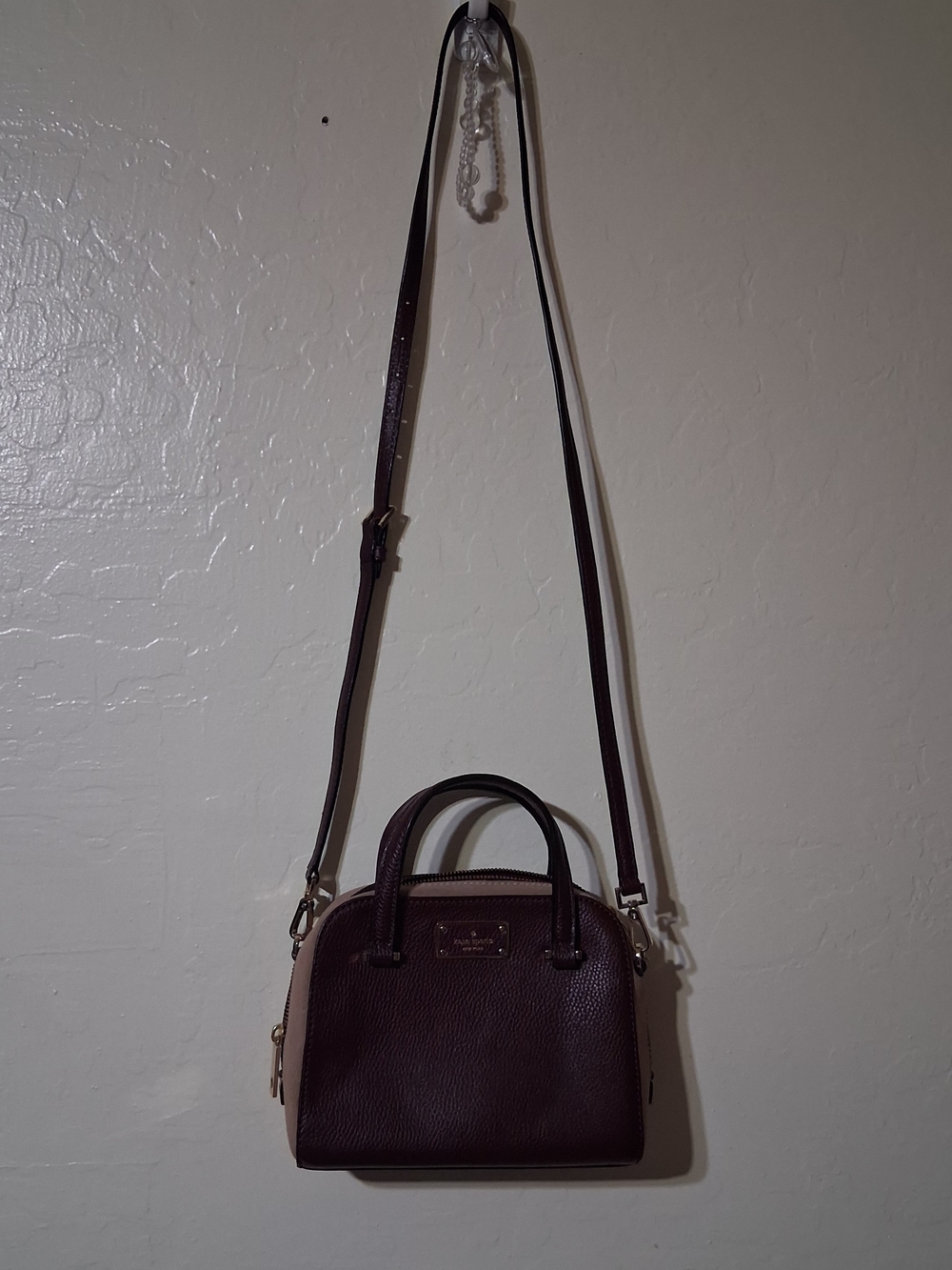 Kate Spade Two-Tone Burgundy Crossbody Satchel